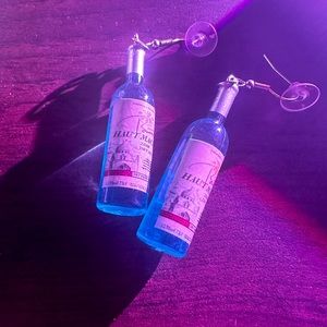 Wine bottle earrings